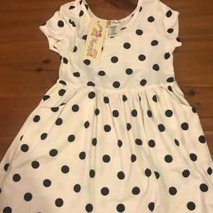NWT Buttery soft creamy dress with polka dots